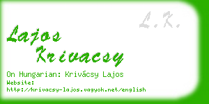 lajos krivacsy business card