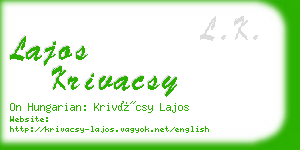 lajos krivacsy business card